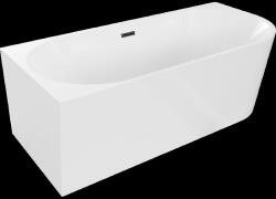 Mexen Mia szabadon álló bal sarokkád 150 x 75 cm, fehér, fekete túlfolyó - 52691507500L-70 (52691507500L-70)