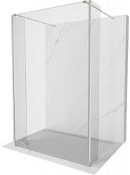 Mexen Kioto szabadon álló zuhanyfal 125 x 30 x 30 cm, áttetsző, brushed nickel - 800-125-030-222-97-00-030 (800-125-030-222-97-00-030)