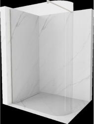 Mexen Kioto íves zuhanyfal Walk-in 100 x 200 cm, áttetsző 8 mm, satinált nikkel - 800-100-101-97-06 (800-100-101-97-06)