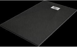 Mexen Hugo téglalap alakú SMC zuhanytálca 160 x 70 cm, fekete, inox burkolat - 42707016-X (42707016-X)