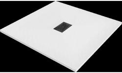 Mexen Hugo négyzetes zuhanytálca SMC 100 x 100 cm, fehér, fekete takaróval - 42101010-B (42101010-B)