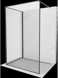 Mexen Kioto Walk-in zuhanyfal 140 x 120 cm, fekete minta, fekete - 800-140-212-70-70-120 (800-140-212-70-70-120)