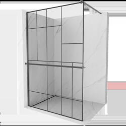 Mexen Kioto+ Walk-in zuhanyfal 130 x 200 cm, fekete minta, gun gray matt - 800-130-121-66-78 (800-130-121-66-78)