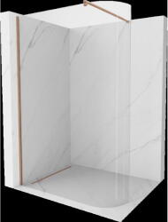 Mexen Kioto ívelt Walk-in zuhanyfal 130 x 200 cm, átlátszó 8 mm, csiszolt réz - 800-130-101-65-06 (800-130-101-65-06)