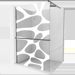 Mexen Kioto+ zuhanyfal polccal Walk-in 100 x 200 cm, fehér minta, gun gray kefélt - 800-100-121-66-97 (800-100-121-66-97)