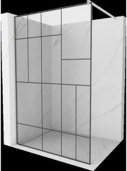Mexen Kioto Walk-in zuhanyfal 100 x 200 cm, fekete minta 8 mm, fésült nikkel - 800-100-101-97-78 (800-100-101-97-78)