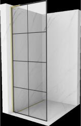 Mexen Kioto L zuhanyfal Walk-in 80 x 200 cm, fekete minta, arany kefélt - 800-080-103-55-77 (800-080-103-55-77)