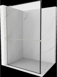 Mexen Kioto+ L zuhanyfal polccal Walk-in 70 x 200 cm, fekete minta, kefélt nikkel - 800-070-123-97-70 (800-070-123-97-70)