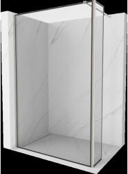 Mexen Kioto Walk-in zuhanyfal 90 x 40 cm, fekete minta, kefélt nikkel - 800-090-212-97-70-040 (800-090-212-97-70-040)