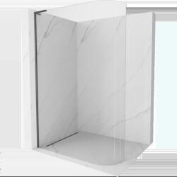 Mexen Kioto L íveszű Walk-in zuhanyfal 80 x 200 cm, áttetsző, gun gray csiszolt - 800-080-103-66-06 (800-080-103-66-06)