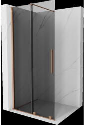 Mexen Velar zuhanyzófal tolható Walk-in 100 x 200 cm, grafit 8 mm, kefélt réz - 871-100-000-43-65 (871-100-000-43-65)