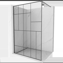 Mexen Kioto Walk-in zuhanyfal 70 x 200 cm, fekete minta 8 mm, gun gray kefélt - 800-070-101-66-78 (800-070-101-66-78)