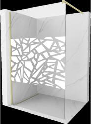 Mexen Kioto Walk-in zuhanyfal 140 x 200 cm, fehér minta 8 mm, arany csiszolt - 800-140-101-55-85 (800-140-101-55-85)