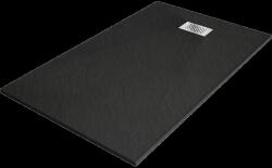 Mexen Hugo téglalap zuhanytálca SMC 150 x 70 cm, fekete, inox fedél - 42707015-X (42707015-X)