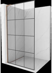 Mexen Kioto L Walk-in zuhanyfal 100 x 200 cm, fekete minta, matt réz - 800-100-103-65-77 (800-100-103-65-77)