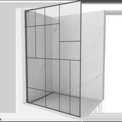 Mexen Kioto L Walk-in zuhanyfal 90 x 200 cm, fekete minta, gun gray csiszolt - 800-090-103-66-78 (800-090-103-66-78)