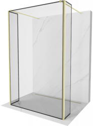 Mexen Kioto szabadonálló zuhanyfal 100 x 30 x 30 cm, fekete minta, arany érintés - 800-100-030-222-55-70-030 (800-100-030-222-55-70-030)