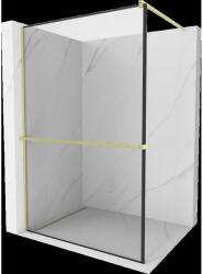 Mexen Kioto+ Walk-in zuhanyfal 140 x 200 cm, fekete minta, arany csiszolt - 800-140-121-55-70 (800-140-121-55-70)