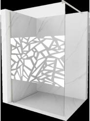 Mexen Kioto Walk-in zuhanyfal 90 x 200 cm, fehér minta 8 mm, kefélt nikkel - 800-090-101-97-85 (800-090-101-97-85)