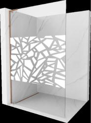Mexen Kioto L Walk-in zuhanyfal 70 x 200 cm, fehér minta, rózsaszín arany - 800-070-103-60-85 (800-070-103-60-85)