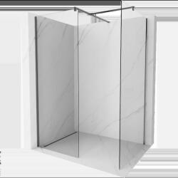 Mexen Kioto Walk-in zuhanyfal 140 x 110 cm, áttetsző, gun gray csiszolt - 800-140-202-66-00-110 (800-140-202-66-00-110)