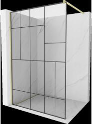 Mexen Kioto Walk-in zuhanyfal 140 x 200 cm, fekete mintázat 8 mm, arany csiszolt - 800-140-101-55-78 (800-140-101-55-78)
