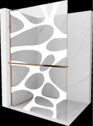 Mexen Kioto+ L zuhanyfal polccal Walk-in 70 x 200 cm, fehér minta, rózsaszín arany - 800-070-123-60-97 (800-070-123-60-97)