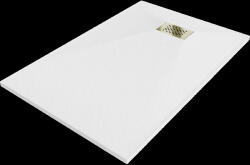 Mexen Hugo téglalap alakú SMC 110 x 70 cm, fehér, arany takarólemez - 42107011-G (42107011-G)