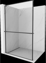 Mexen Kioto+ L zuhanyfal polccal Walk-in 110 x 200 cm, fekete minta, fekete - 800-110-123-70-70 (800-110-123-70-70)