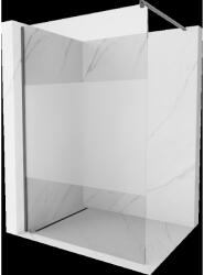 Mexen Kioto Walk-in zuhanyfal 130 x 200 cm, átlátszó/matt 8 mm, gun szürke kefélt - 800-130-101-66-35 (800-130-101-66-35)