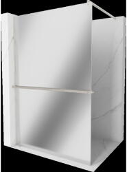 Mexen Kioto+ Walk-in zuhanyfal 130 x 200 cm, tükör, kefélt nikkel - 800-130-121-97-50 (800-130-121-97-50)