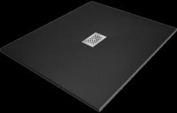 Mexen Hugo téglalap alakú SMC 110 x 100 cm, fekete, inox takaróval - 42701011-X (42701011-X)