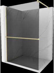 Mexen Kioto+ Walk-in zuhanyfal polccal 120 x 200 cm, grafit, arany csiszolt - 800-120-121-55-40 (800-120-121-55-40)
