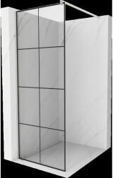Mexen Kioto Walk-in zuhanykabin 90 x 200 cm, fekete minta 8 mm, kefélt nikkel - 800-090-101-97-77 (800-090-101-97-77)