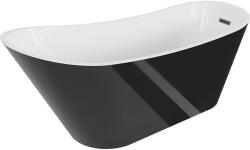 Mexen Alta szabadon álló kád 170 x 75 cm, fehér/fekete, gun metal lefolyó - 52141707575-95 (52141707575-95)