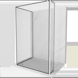 Mexen Kioto 140 x 90 x 40 cm-es Walk-in zuhanykabin, fekete minta, fehér - 800-140-090-221-20-70-040 (800-140-090-221-20-70-040)