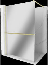 Mexen Kioto+ zuhanyfal polccal Walk-in 90 x 200 cm, tükör, arany kefe - 800-090-121-55-50 (800-090-121-55-50)