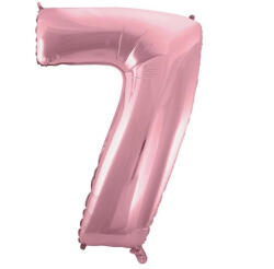 Rózsaszín Light Pink 7-es szám fólia lufi 92 cm (MLG109337)