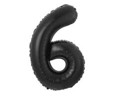 Fekete 6-os B&C Matt Black szám fólia lufi 85 cm (MLG189025)