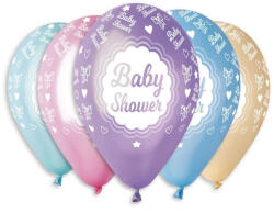 Baby Shower Metallic léggömb, lufi 5 db-os 12 inch (30 cm) (MLG316285) - kreativjatek