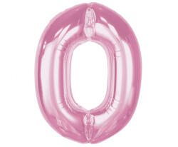 Rózsaszín 0-ás Light Pink szám fólia lufi 92 cm (MLG195576)
