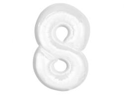 Fehér B&C White 8-as szám fólia lufi 92 cm (MLG189445)