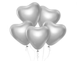 Szív Platinum Silver léggömb, lufi 6 db-os 12 inch (30 cm) (MLG132670)