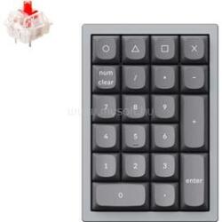 KEYCHRON Q0 Swappable RGB Gateron G Pro Red mechanikus vezetékes numerikus billentyűzet (szürke) (Q0-D1) (Q0-D1)