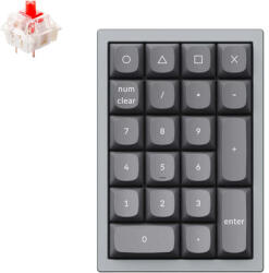 Keychron Q0 Fully Assembled numerikus billentyűzet - Silver Gray / Gateron G Pro Red (Hot swap) (Q0-D1)