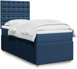 vidaXL kék szövet rugós ágy matraccal 90 x 190 cm (3294231) - balena