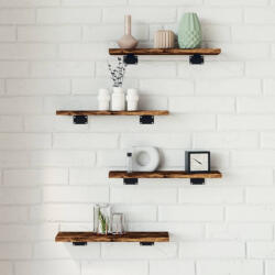 vidaXL 4 db füstös tölgy színű szerelt fa fali polc 40 x 10 x 1, 5 cm (838195) - balena