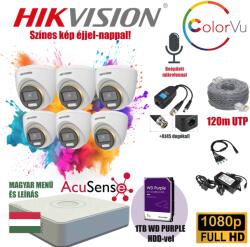  Hikvision 2MP ColorVU 6 Kamerás Szereld Magad TurboHD Csomag RJ45 balunnal
