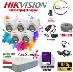  Hikvision 2MP ColorVU 5 Kamerás Szereld Magad TurboHD Csomag RJ45 balunnal