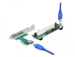 Delock PCI Express Riser kártya x1 - 1 x PCI 32 Bit bővítőhely, 60 cm-es -kábellel (90065) (90065) - aqua